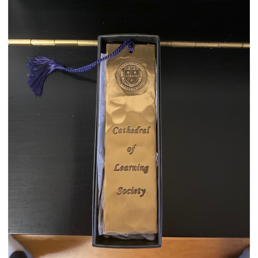 University of Pittsburgh Catherdral of Learning Society Hammered Metal Bookmark